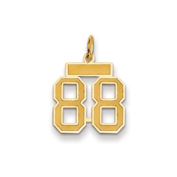 14k Yellow Gold, Jersey Collection, Small Number 88 Pendant - Picture 1 of 2